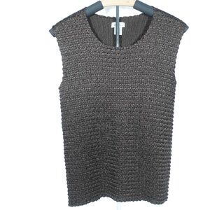 Women's | Nicola | Brown Lightweight Popcorn Tank Vest